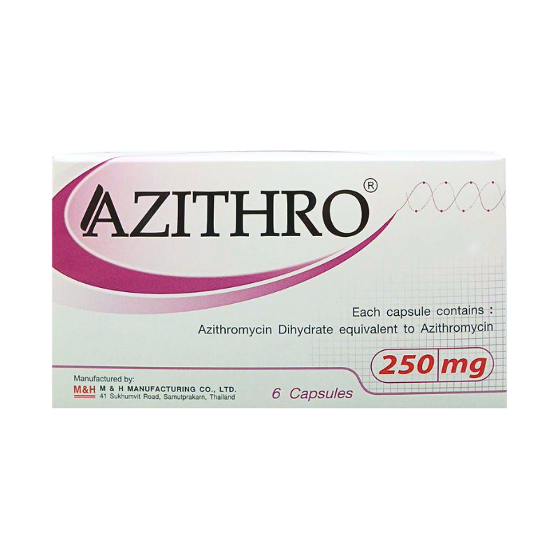 อะซิโทร เม็ด 250mg (M&H) Azithro 6's - Radutit9