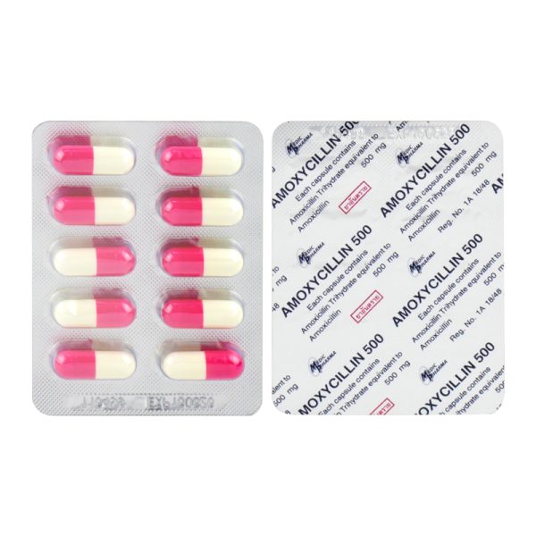 อม็อกซี่ 500mg (สหแพทย์) แผง.ชมพู-ขาว Amoxy 50x10's - Radutit9
